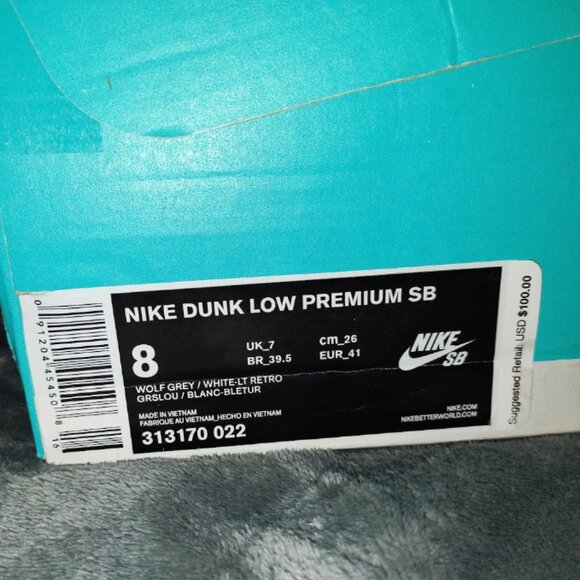 Nike SB Dunk Low Wolf Grey Marty McFly Mens Size 8 * RARE VINTAGE * - Picture 12 of 12